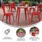 Flash Furniture 23.75 RD Dining Table Brown Poly Top/Red Frame JJ-T14623-60-BRRD-GG - alternate 2